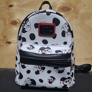Loungefly Disney Parks 101 Dalmatians Spots and Pups Allover Print Mini Backpack
